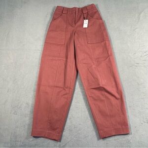 Express Women’s Tapered Ankle Wide Leg High Rise Chino Pants in Salmon Pink, 0L